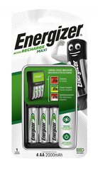 Зарядное устройство Energizer MAXI AA/AAA и 4 AA 2000Mah батарейки цена и информация | Зарядные устройства для аккумуляторов | hansapost.ee