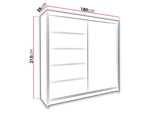 Шкаф с раздвижными дверями Talin III + LED цена и информация | Шкафы | hansapost.ee