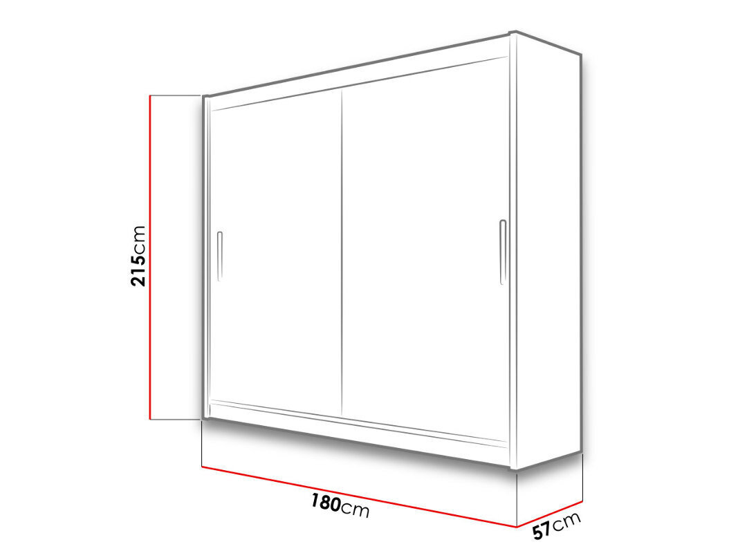 Lükandustega riidekapp Bega III 180 cm цена и информация | Kapid | hansapost.ee