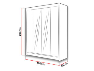 Шкаф с раздвижными дверями Lino II + LED цена и информация | Шкафы | hansapost.ee