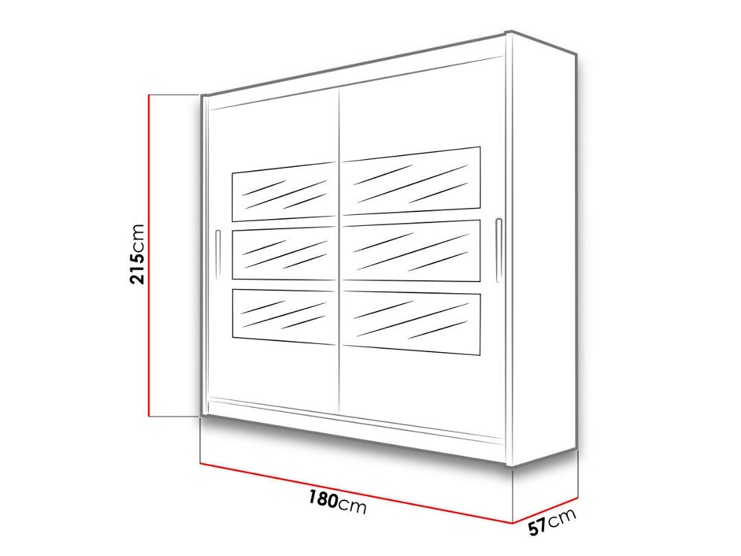 Lükandustega riidekapp Bega III 180 cm + LED hind ja info | Kapid | hansapost.ee