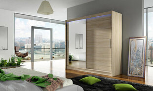 Шкаф с раздвижными дверями Bega VI + LED цена и информация | Шкафы | hansapost.ee