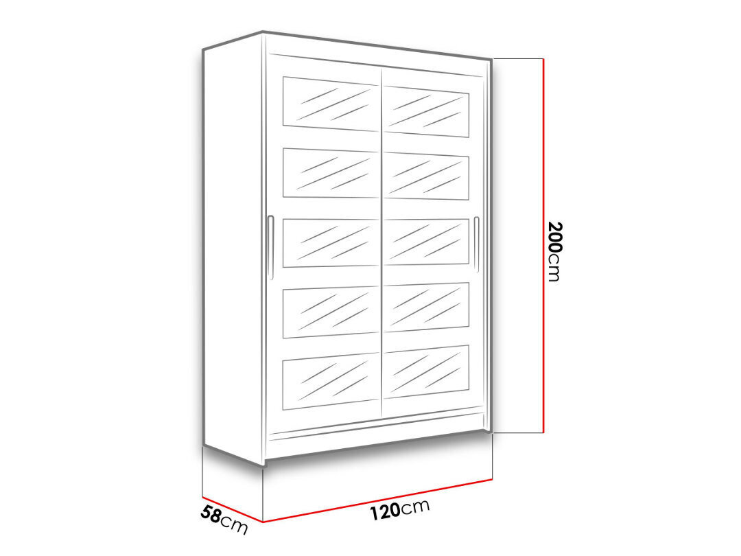 Riidekapp Miami IV + LED hind ja info | Kapid | hansapost.ee