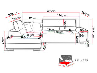 Угловой диван-кровать Cotere цена и информация | Диваны | hansapost.ee