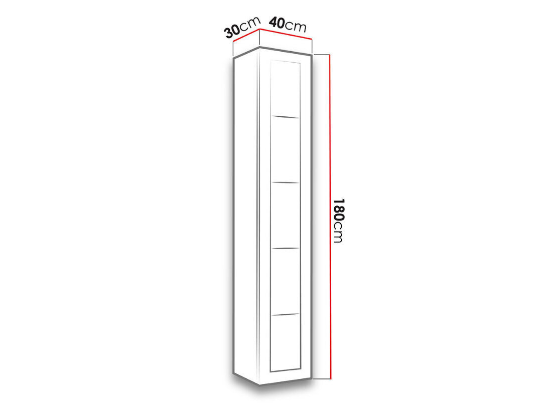 Vitriinkapp Vigo 180 cm + LED valgustus hind ja info | Kapid | hansapost.ee