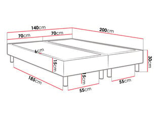 Континентальная кровать Lux 140x200см + матрас цена и информация | Кровати | hansapost.ee