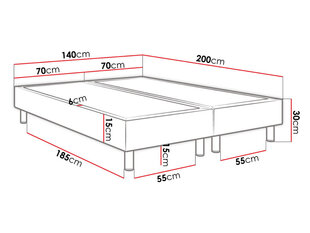 Kontinentaalvoodi Lux 140x200cm + madrats цена и информация | Кровати | hansapost.ee