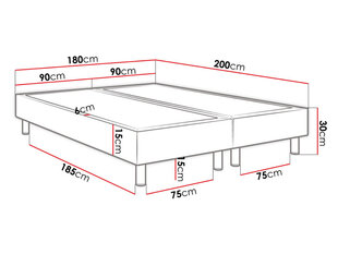 Континентальная кровать Lux 180x200см + матрас цена и информация | Кровати | hansapost.ee