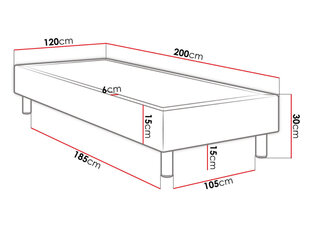 Kontinentaalvoodi Lux 120x200cm + madrats hind ja info | Voodid | hansapost.ee