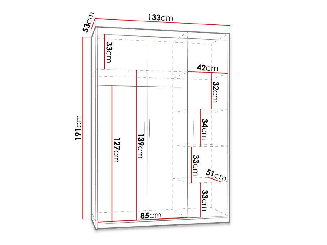 Riidekapp Elena 3D hind ja info | Kapid | hansapost.ee