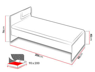 Кровать Apetito, 90x200 см цена и информация | Кровати | hansapost.ee