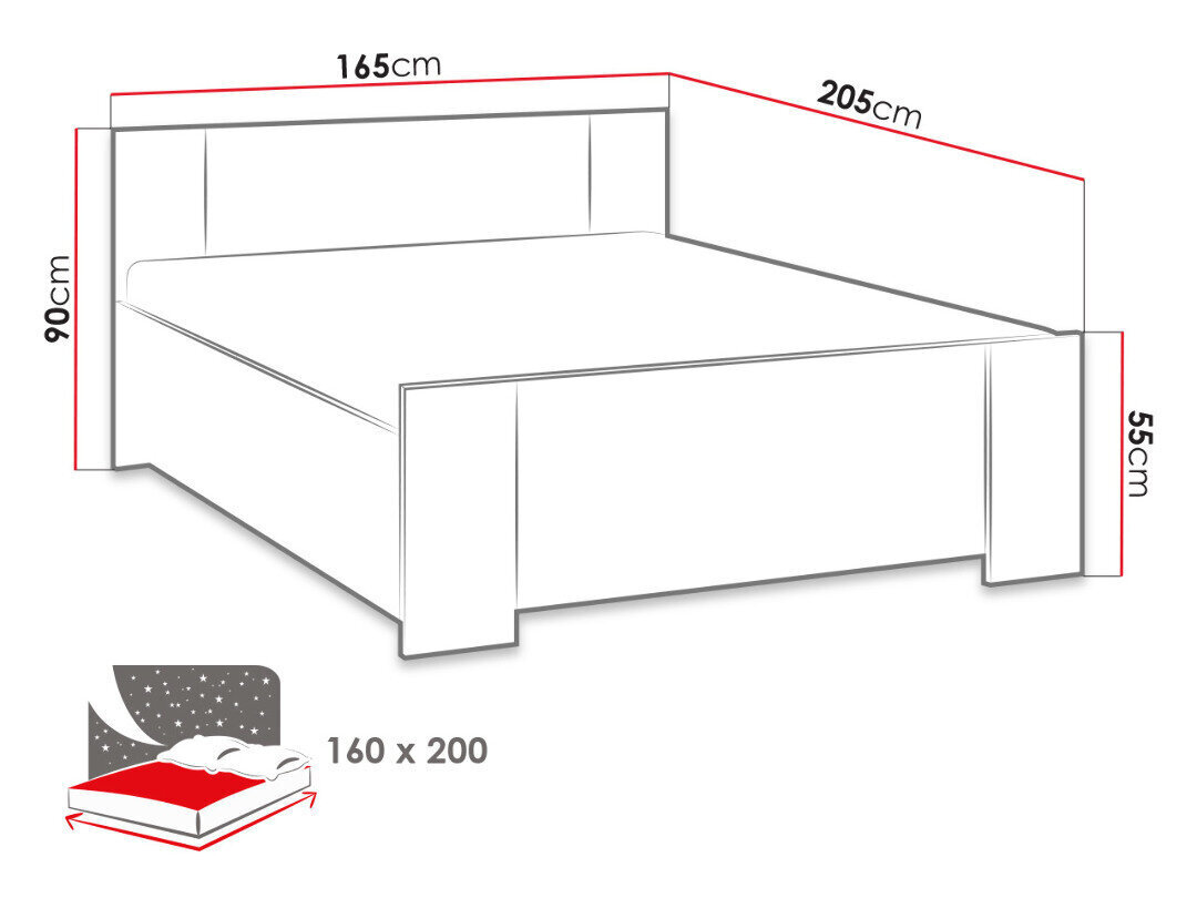 Voodi Bono 160x200cm hind ja info | Voodid | hansapost.ee