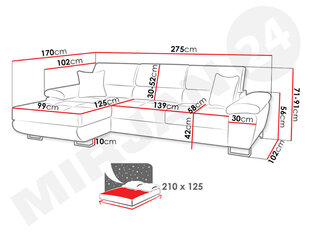 Угловой диван-кровать Cotere Mini цена и информация | Диваны | hansapost.ee