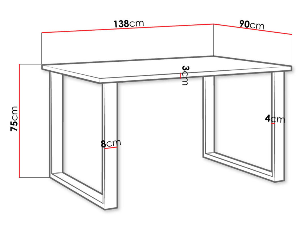 Laud Imperial 90X138cm hind ja info | Köögilauad, söögilauad | hansapost.ee