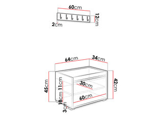 Esikukomplekt GRAWIS 60, hall hind ja info | Kapid | hansapost.ee