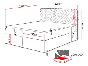 Континентальная кровать CHESTERFIELD 200x200 + наматрасник цена и информация | Кровати | hansapost.ee