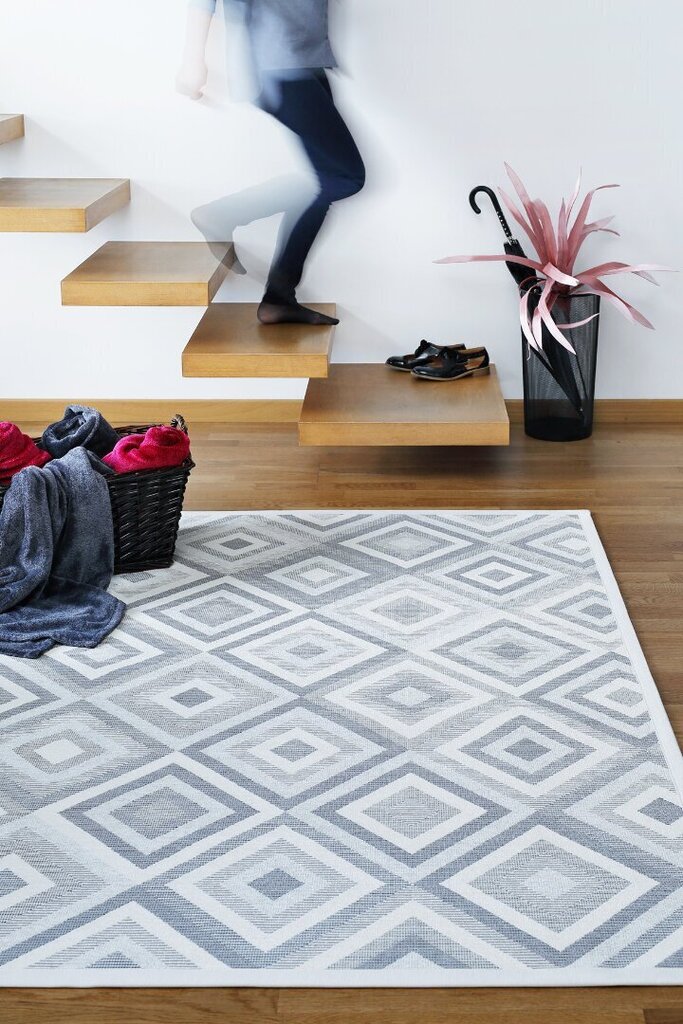 Narma kahepoolne smartWeave® šenillvaip Tahula, valge, 80 x 250 cm hind ja info | Vaibad | hansapost.ee