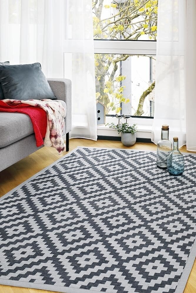 Narma kahepoolne smartWeave® šenillvaip Saka, hõbedane, 70 x 140 cm цена и информация | Vaibad | hansapost.ee