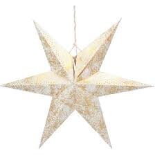 Светящаяся рождественская декорация Звезда, золото, 60 см цена и информация | Рождественские украшения | hansapost.ee
