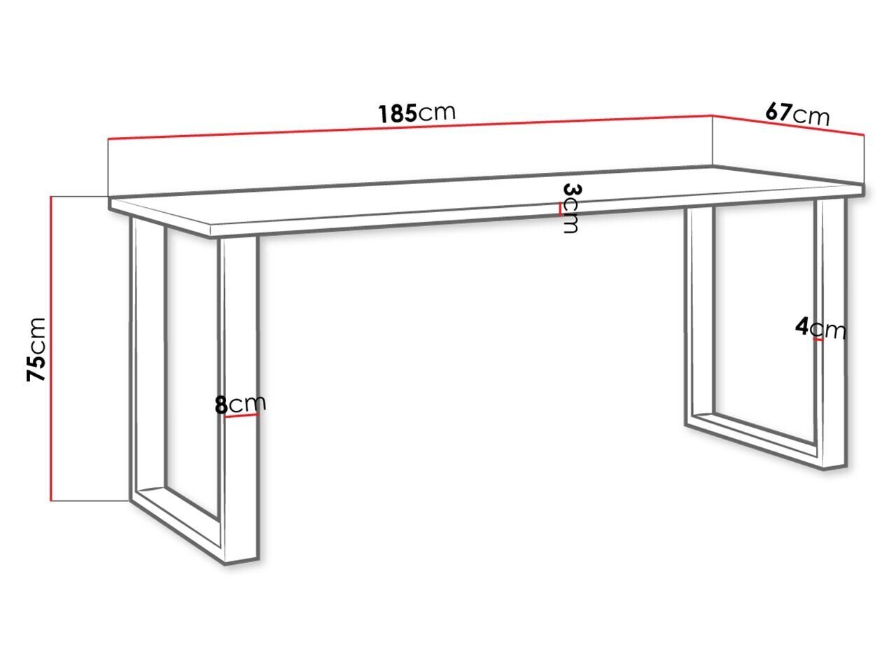 Laud Imperial 67 x 185 cm цена и информация | Köögilauad, söögilauad | hansapost.ee