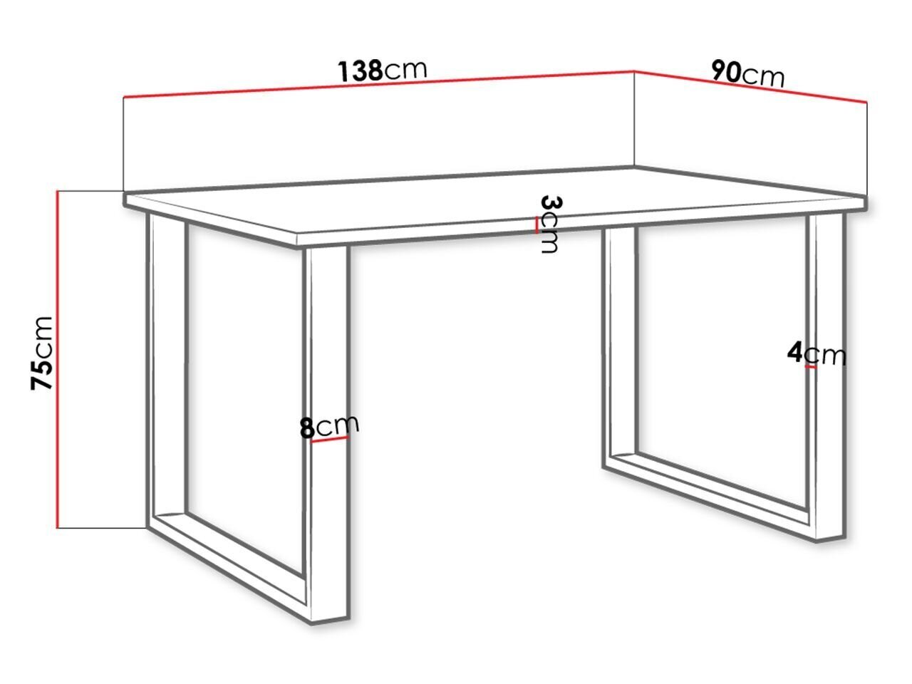 Laud Imperial 90 x 138 cm hind ja info | Köögilauad, söögilauad | hansapost.ee