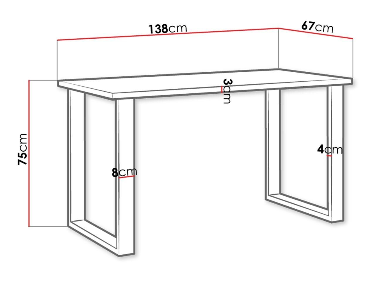 Laud Imperial 67 x 138 cm hind ja info | Köögilauad, söögilauad | hansapost.ee