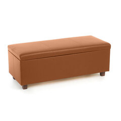 Скамейка с местом для хранения 120, кожа, оранжевый цена и информация | Кресла-мешки и пуфы | hansapost.ee