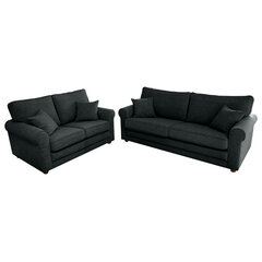 Комплект мягкой мебели Greta 3+2, черный цена и информация | Комплекты мягкой мебели | hansapost.ee