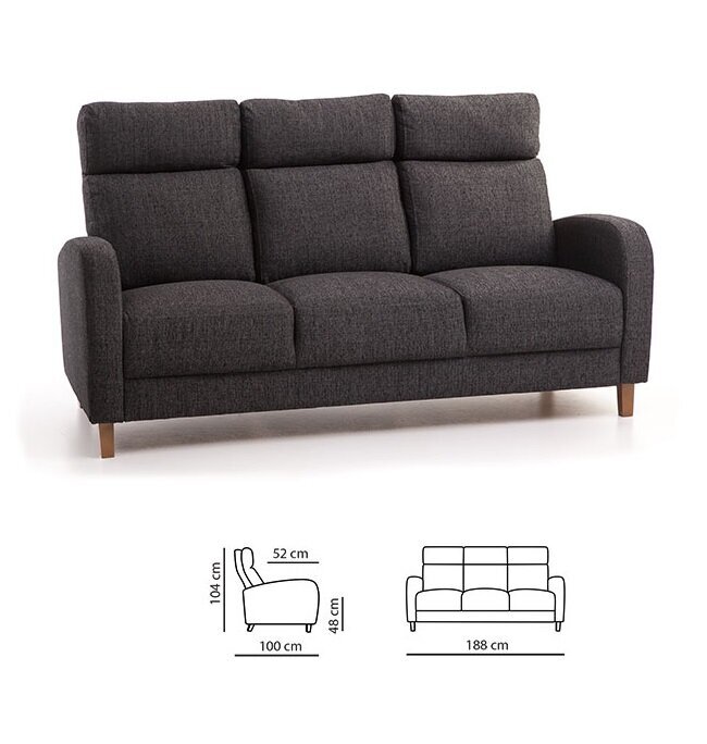Pehme mööbli komplekt Paris 3+1+1, , sinine Inari 878, jalad - pähkel hind ja info | Pehme mööbli komplektid | hansapost.ee
