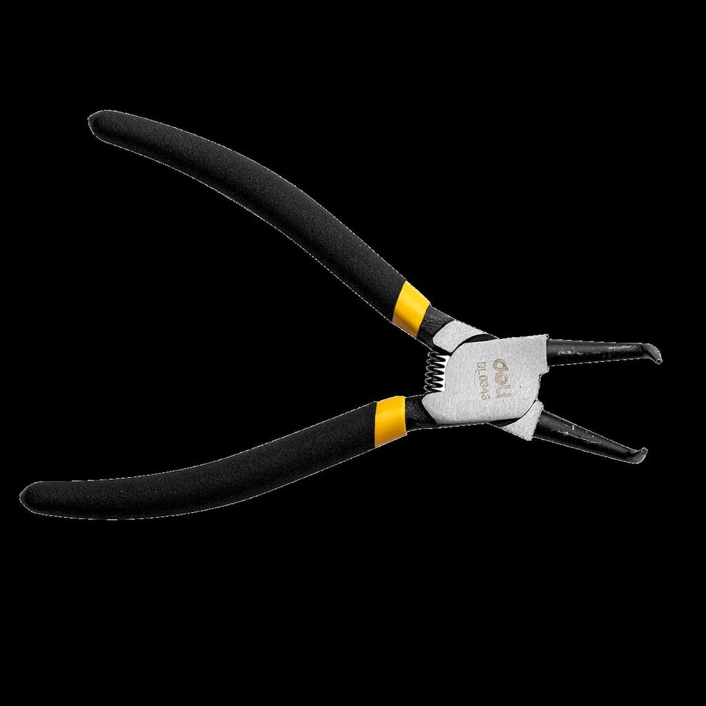 Bent Interior Circlip Pliers 7" Deli Tools EDL0343 (black) hind ja info | Tööriistakastid, tööriistakotid ja -kärud | hansapost.ee