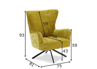 Кресло Bob, желтое цена и информация | Кресла | hansapost.ee