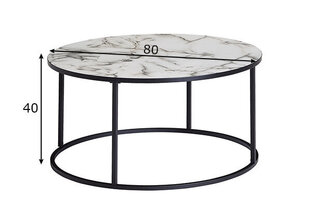 Кофейный столик Marmor 80, белый/черный цена и информация | Журнальные столики | hansapost.ee