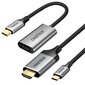 Choetechi komplekti adapter HUB USB Type C – HDMI 2.0 (3840 x 2160 @ 60Hz) hall (HUB-H12) + USB-kaabel Type C – HDMI (3840 x 2160 @ 60Hz) 2m hall (CH0021) цена и информация | Mobiiltelefonide kaablid | hansapost.ee