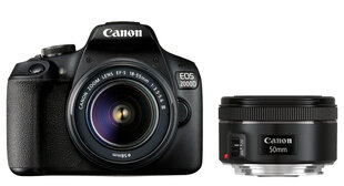 Canon EOS 2000D + EF-S 18-55mm III + EF 50mm STM цена и информация | Цифровые фотоаппараты | hansapost.ee