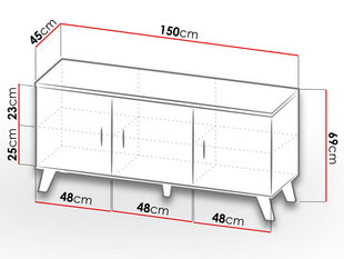 Kummut Lotta 150cm hind ja info | Televiisori alused | hansapost.ee