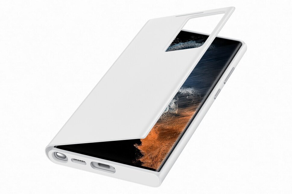 Samsung Clear View Cover Galaxy S22 Ultra valge EF-ZS908CWEGEE цена и информация | Telefonide kaitsekaaned ja -ümbrised | hansapost.ee