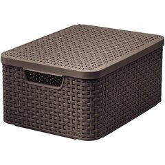 Коробка с крышкой Style M 39,3x29,3x18,7cм, темно-коричневая цена и информация | Корзины и ящики для хранения | hansapost.ee