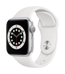 Nutikell Apple Watch Series 6 (GPS, 40 mm) - Silver Aluminium Case with White Sport Band цена и информация | Смарт-часы | hansapost.ee