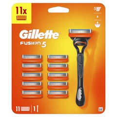 Komplekt Gillette Fusion5: raseerija + raseerimispead 11 tk цена и информация | Средства для бритья | hansapost.ee