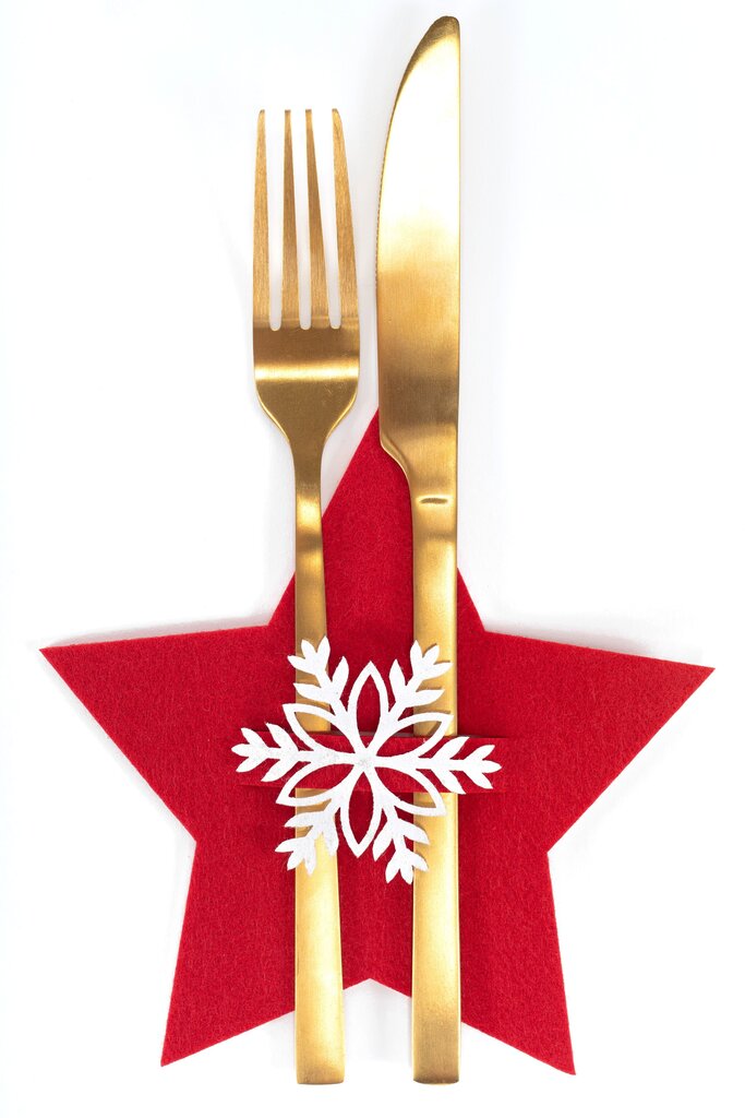 Jõuluteemaline söögiriistade komplekt „Täheke“, 6-osaline, punane hind ja info | Jõulukaunistused | hansapost.ee