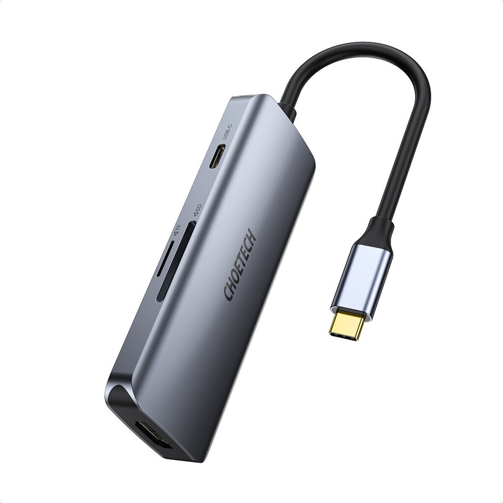 Adapter Choetech HUB-M19 USB-C 7W1 4K PD 100W, hall цена и информация | USB adapterid ja jagajad | hansapost.ee