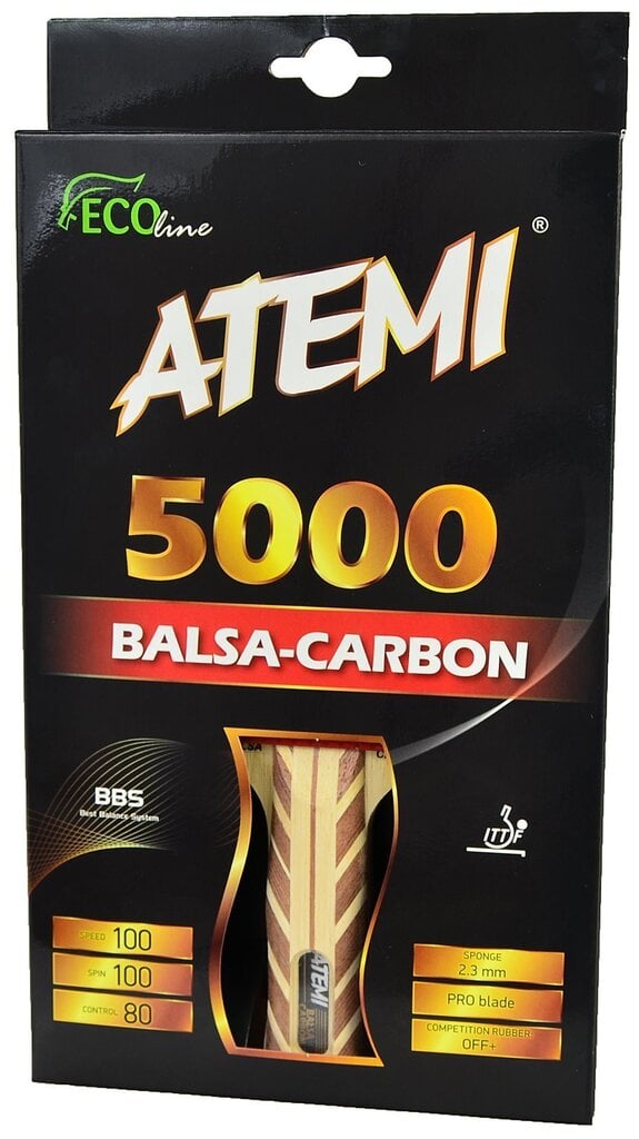 Lauatennise reketid Atemi 5000 Balsa Carbon цена и информация | Pingpongi/lautennise reketid ja reketi kotid | hansapost.ee