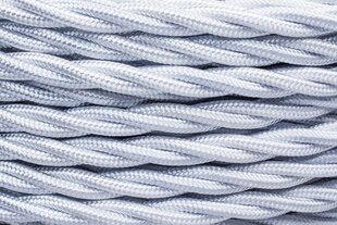 Декоративный текстильный кабель, белый глянец, 34071, 3x1,50 мм, 100 м цена и информация | Текстильные провода и клеммные колодки | hansapost.ee