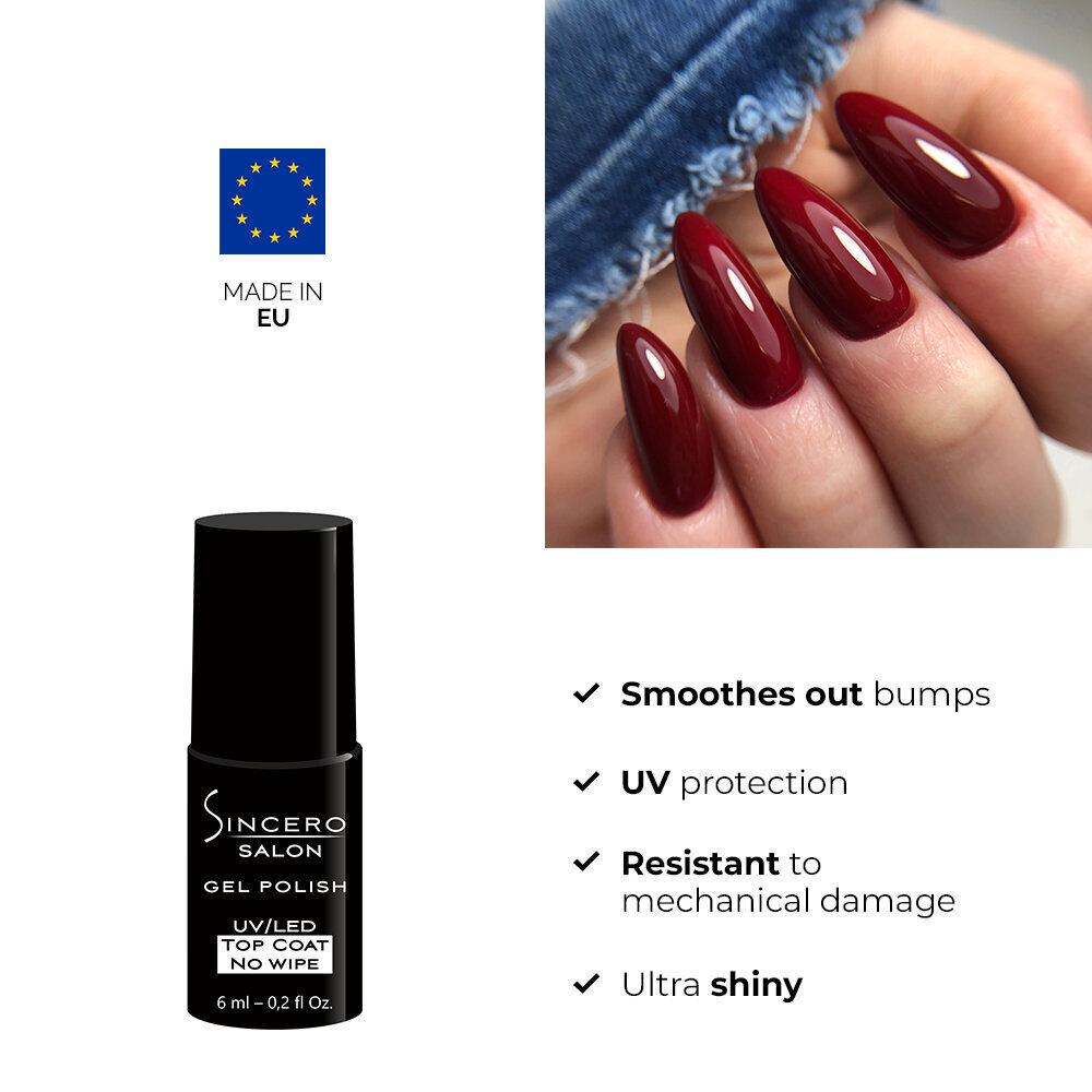 Komplekt "Sincero Salon" Base coat Flexy, 6 ml / Top coat No wipe, 6 ml цена и информация | Küünelakid ja küünelakieemaldajad | hansapost.ee