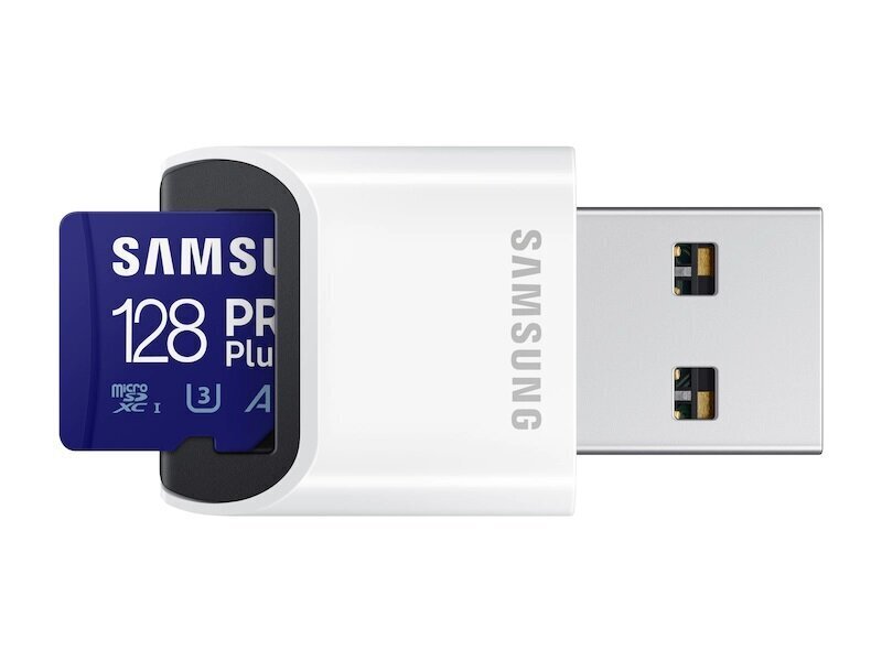 Mälukaart Samsung 128GB MicroSD PRO Plus koos microSD kaardilugejaga USB hind ja info | Mälukaardid mobiiltelefonidele | hansapost.ee