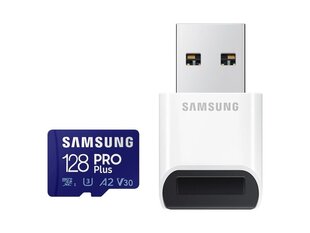 Mälukaart Samsung 128GB MicroSD PRO Plus koos microSD kaardilugejaga USB hind ja info | Mälukaardid mobiiltelefonidele | hansapost.ee