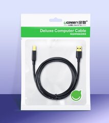 Kaabel Ugreen USB-A - USB-B, 1.5m UGR525BLK hind ja info | Mobiiltelefonide kaablid | hansapost.ee