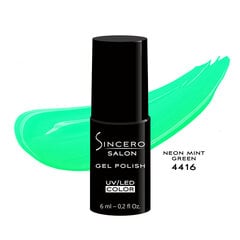 Гель-лак для ногтей Sincero Salon, Neon Mint Green 4416, 6 мл цена и информация | Лаки, укрепители для ногтей | hansapost.ee