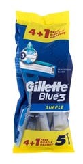 Ühekordsed raseerijad meestele Gillette Blue3 Simple, 5 tk hind ja info | Raseerimisvahendid | hansapost.ee