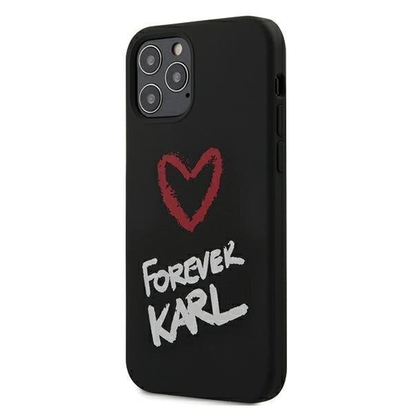 Telefoniümbris Karl Lagerfeld KLHCP12MSILKRBK Forever Karl Apple iPhone 12 / 12 Pro, must hind ja info | Telefonide kaitsekaaned ja -ümbrised | hansapost.ee